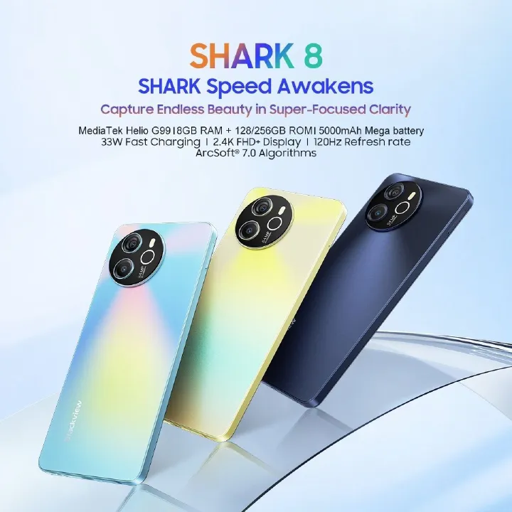 Brand New Blackview SHARK 8 256GB+8GB 120 Hz Refresh rate 6.78 FHD+IPS main camera 64MP+13MP selfieCamera Android 13 4G OTG Smartphone 33W Fast Charging type C 5000 mAh Battery Smart phone