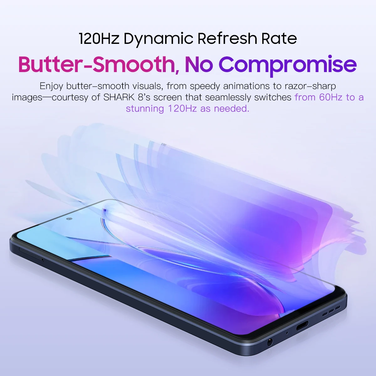 Brand New Blackview SHARK 8 256GB+8GB 120 Hz Refresh rate 6.78 FHD+IPS main camera 64MP+13MP selfieCamera Android 13 4G OTG Smartphone 33W Fast Charging type C 5000 mAh Battery Smart phone