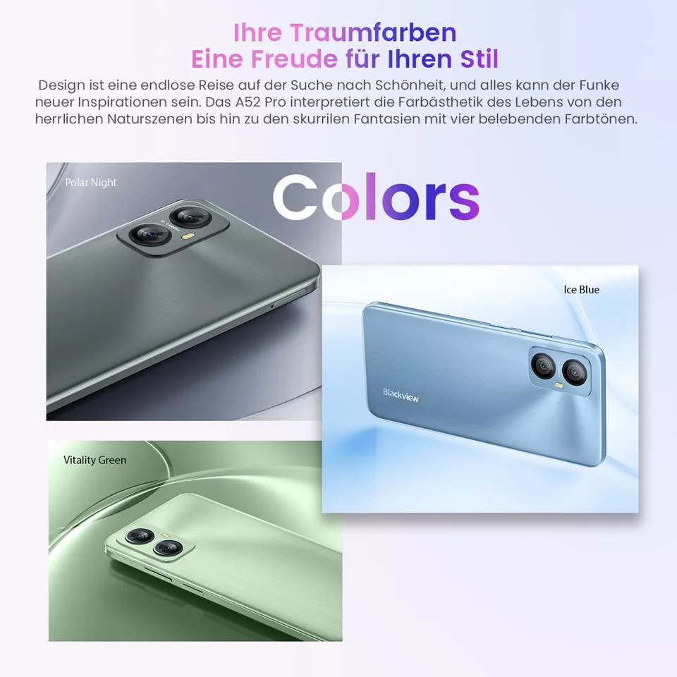 Blackview A52 Pro 6GB+128GB 6.52 Inch Android 13 4G OTG Fingerprint Identification Smartphone - 13MP+0.8MP 5MP Camera 5180 mAh Type C Charge Battery Smart Phone