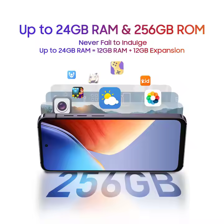 Blackview A96 12GB+256GB 6.5 Inches 48MP+8MP+16MP Camera Android 13 Fingerprint Identification Smartphone Helio G99 4380 mAh Mobile Phone 6.5'' 2.4K Display With 120Hz smartphone