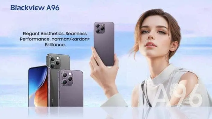 Blackview A96 12GB+256GB 6.5 Inches 48MP+8MP+16MP Camera Android 13 Fingerprint Identification Smartphone Helio G99 4380 mAh Mobile Phone 6.5'' 2.4K Display With 120Hz smartphone