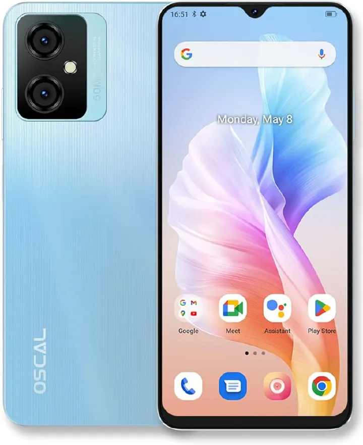 Blackview OSCAL C70 6GB+128GB 6.6 Inch Android 12 4G 50MP+2MP+8MP Camera 5180mAh battery processor Octa-core Unisoc T606 120Hz refreshrate 4G Network Fingerprint Identification Smartphone