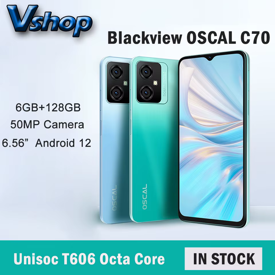 Blackview OSCAL C70 6GB+128GB 6.6 Inch Android 12 4G 50MP+2MP+8MP Camera 5180mAh battery processor Octa-core Unisoc T606 120Hz refreshrate 4G Network Fingerprint Identification Smartphone