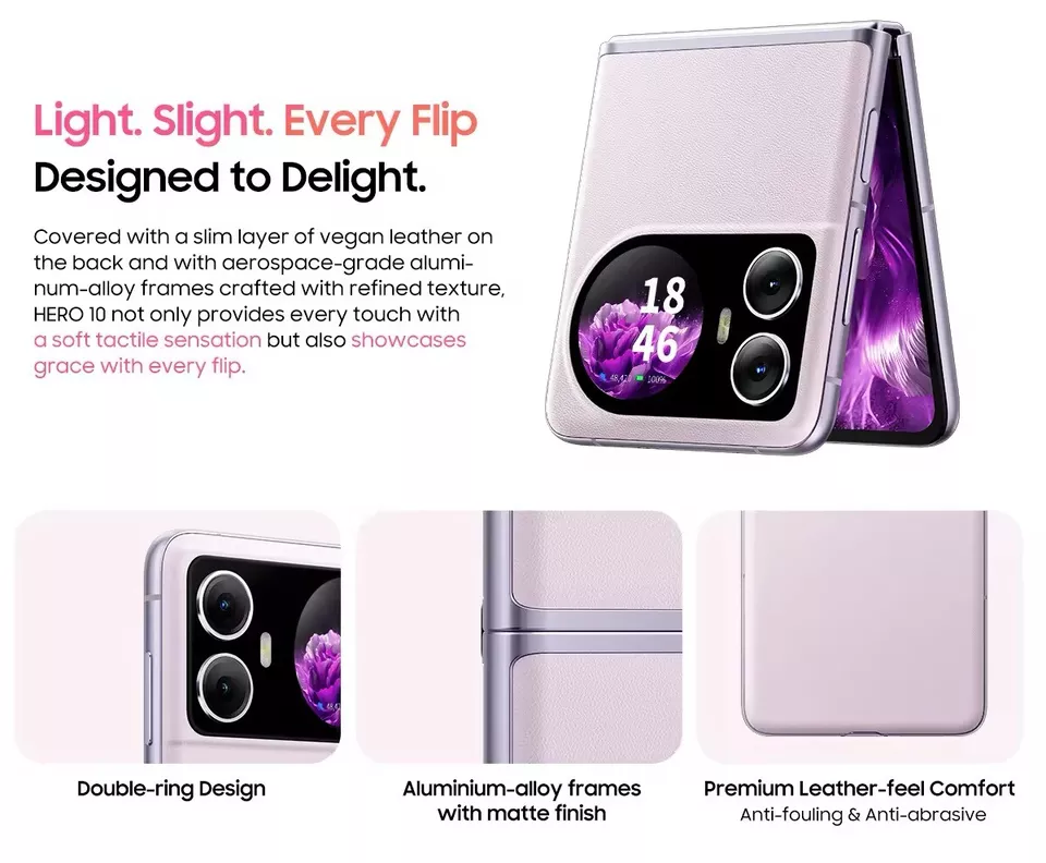 Blackview HERO 10 smartphone Android 13 AMOLED 12GB + 256GB 108MP+32 MP CAMERA Mediatek Helio G99 (6 nm) Octa-core 4G Network 6.9 inch AMOLED Folding Display 4000mAh battery 45W Fast charge SMARTPHONE
