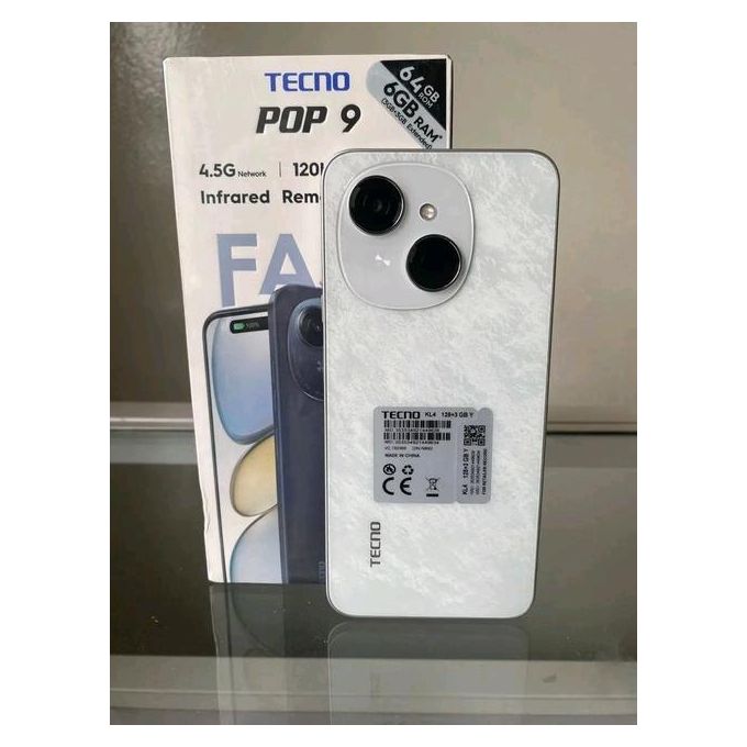 [NEW ARRIVAL]Tecno POP 9 6.6" 128 GB Storage + 3RAM 120Hz Hole Screen Dual Speakers IP54 Waterproof  - Android 14 13MP Camera Dual sim 5000mAh-Smartphones