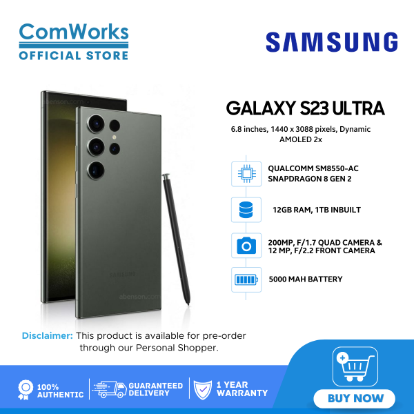 Samsung galaxy S23 ultra 5g Display: 6.8-inch Dynamic AMOLED, Edge Screen 120Hz Adaptive Refresh Rate  512GB + 12GB RAM 200 MP Main camera 12.0 mp selfie 5000 mAh battery capacity smart phones