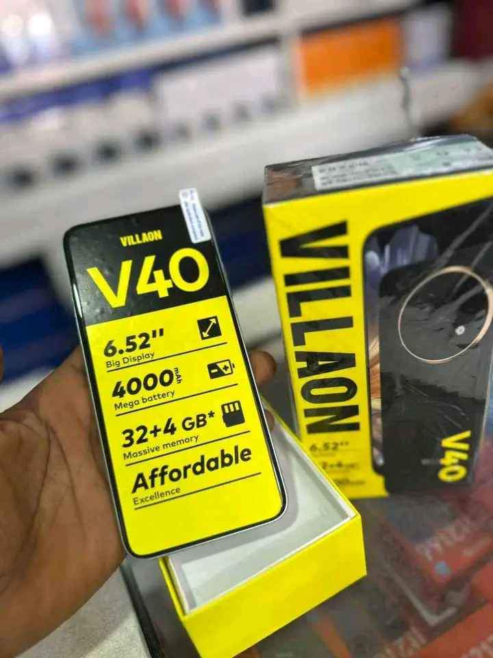 VILLAON V40 6.52" HD+ Waterdrop FullScreen display 32GB+4GB ROM- 4000mAh Battery capacity 8MP Main camera 5.0MP Selfie 4G LTE-Dual sim Android 13 -GO Edition Fingerprint unlock SMART PHONES
