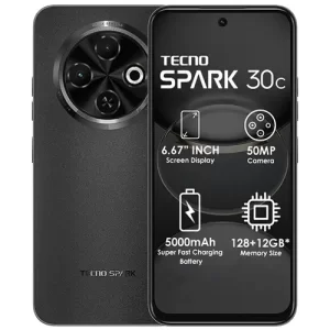 New Arrival TECNO SPARK 30C 128GB +8(4+4)GB 120Hz 6.6" Dynamic Port 50MP Stereo Dual Speakers 5000mAh 18W Type-C Dual SIM 4G Smart Phones Side Fingerprint