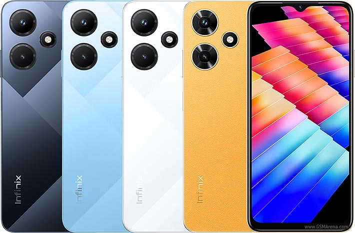 Infinix Hot 30i 128GB 8(4+4)GB RAM Dual SIM 4G LTE Network 13MP Main camera 8MP Selfie 5000mAh 90Hz 6.6" HD+Screen Display Fingerprint Unlock Android 12 Smart Phones