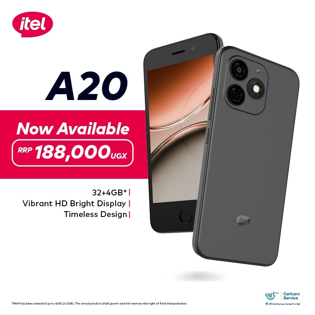 Itel A20, 5 Inch Vibrant HD Bright Display,32GB Storage+4(2+2)GB RAM, 2400mAh battery capacity 5MP MAIN Camera Front Fingerprint and face unlock undroid Smartphones
