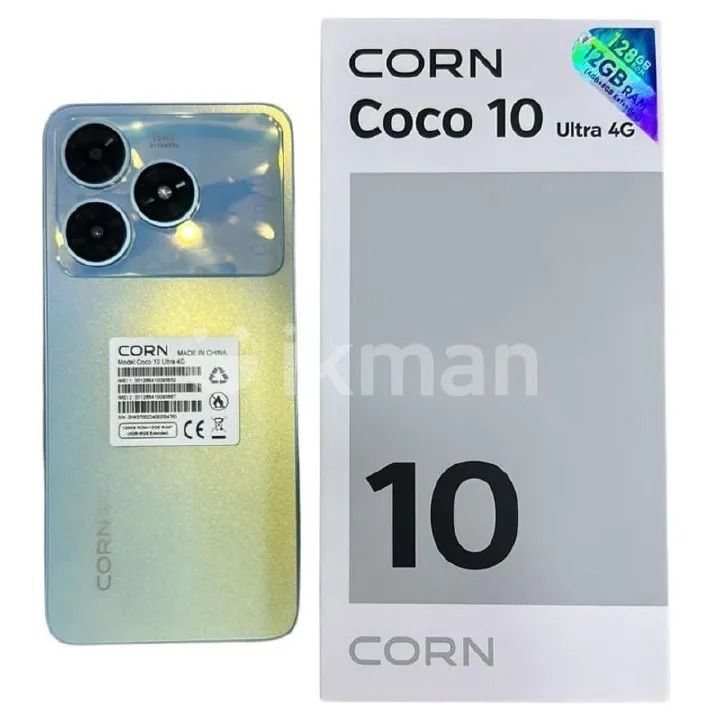 CORN COCO 10 Ultra 4G 128GB Storage Upto 12GB Ram (4 + 8GB Extended ) 6.8'' Screen T606 LTE Octa Core processor 13MP, 8MP Camera 5000mAh Battery Side Fingerprint Android 14 Nano sim smartphone phone