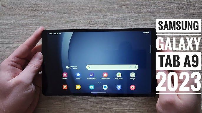 Samsung Galaxy Tab A9 RAM:4 GB RAM /64GB ROM Chipset: Mediatek Helio G99(6nm) Display:8.7inch TFT LCD Resolution: 800 x 1340 pixels Main Camera: 8 MP Selfie Camera:2MP Battery:5,100 mAh Tablet Android