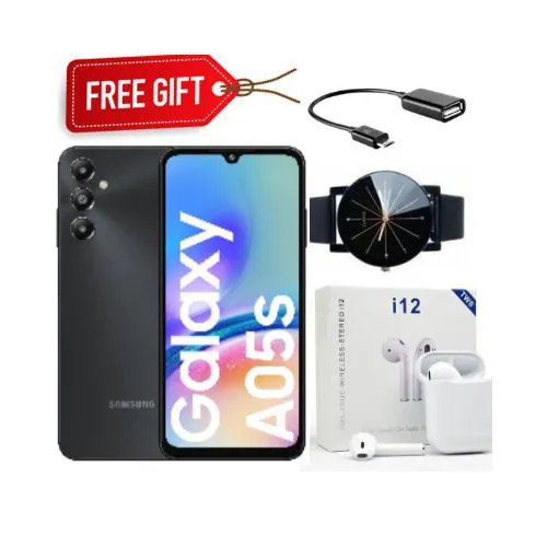 LIMITED DISCOUNT !!!! BRAND NEW Samsung Galaxy A05S, 6.7", 90HZ, 4GB RAM + 128GB ROM, 50MP, 5000mAh COMES WITH FREE GIFTS ( AIRPODS , OTG + SMART WATCH) FOR YOU SMARTPHONE