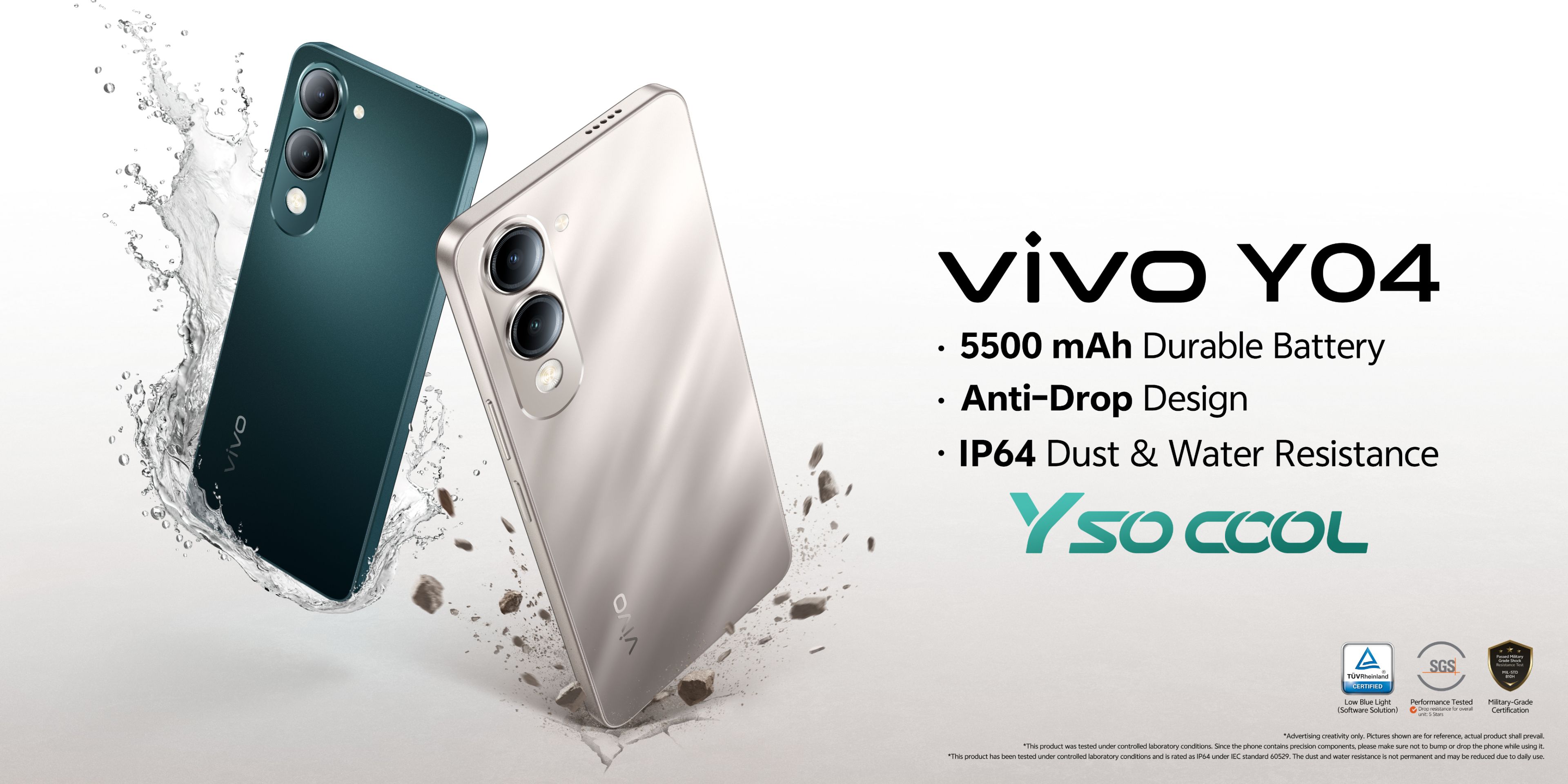 BRAND NEW Vivo Y04 6.74" IPS LCD display 64GB ROM+ 4GB RAM 5500mAh BATTERY CAPACITY  (Dual Sim) 13MP Main camera 5mp selfie 90HZ REFRESH RATE ANDROID 14 PHONES SMART PHONE