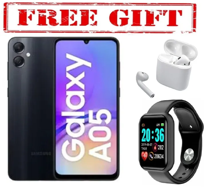 LIMITED DISCOUNT BRAND NEW Samsung Galaxy A05, 6.7'' 4GB RAM + 64GB ROM (Dual Sim) 50MP Camera, 5000mAh COMES WITH FREE GIFTS ( AIRPODS + WATCH) FOR YOU SMARTPHONE