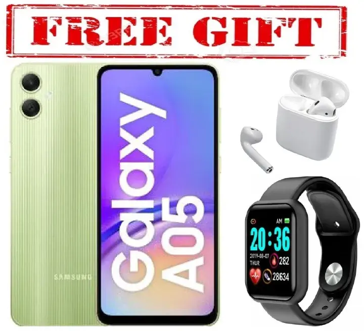 LIMITED DISCOUNT BRAND NEW Samsung Galaxy A05, 6.7'' 4GB RAM + 64GB ROM (Dual Sim) 50MP Camera, 5000mAh COMES WITH FREE GIFTS ( AIRPODS + WATCH) FOR YOU SMARTPHONE