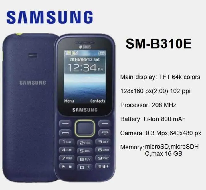 (NEW YEAR OFFER) SAMSUNG SM-B310E BRAND NEW DUAL SIM, FEATURE PHONE, Classy, Fancy, SM-B310E, 1 Year Warranty