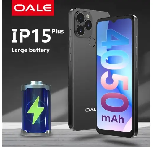 OALE IP15 PLUS CHEAP SMART PHONE 6.52'' water drop screen RAM 3GB+ROM 32GB DUAL SIM CARD BIG BATTERY 4050MAH fingerprint unlock dual sim smartphone