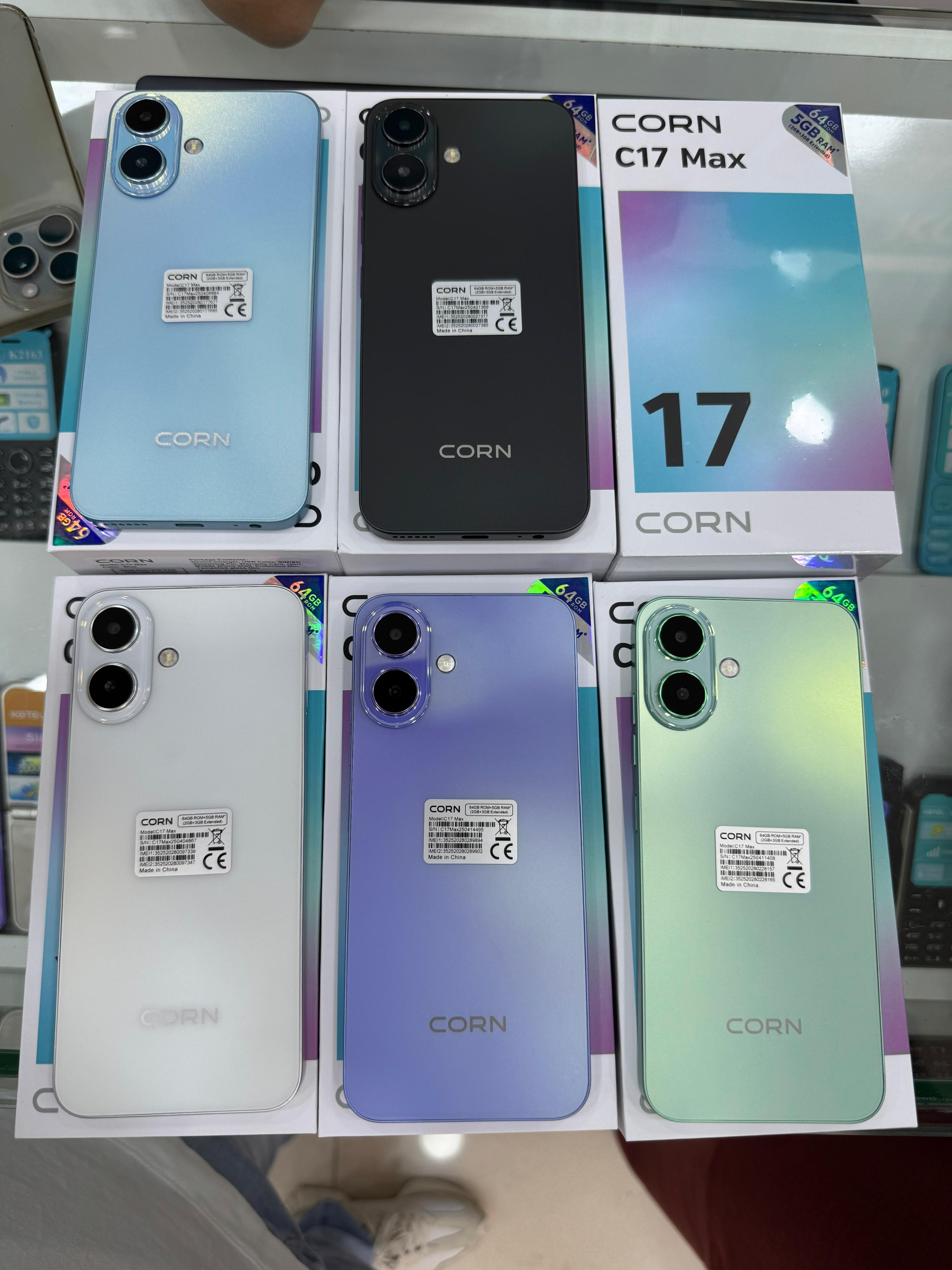 [Latest Deals ] CORN C17 MAX 64GB Storage + 5GB (2+3)GB Extended Ram 6.67'' HD Hole screen  5000mAh Battery 3G network 13MP ultra camera 8MP Ai camera Dual speaker side-fingerprint smartphone