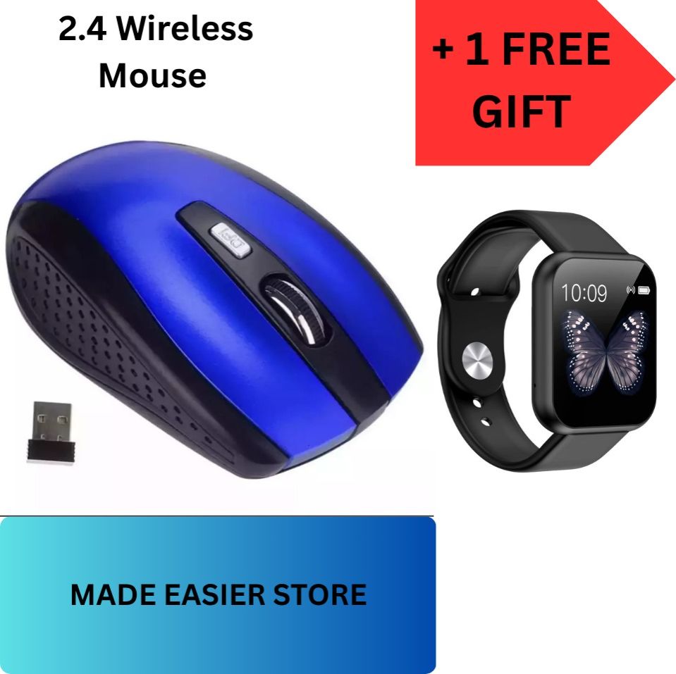 Wireless Mouse - Wireless Mouse for Laptop, 2.4GHz Wireless Mouse with USB Receiver, Ergonomic Mouse with 1600 DPI Optical Resolution, Compatible with Computer & Chromebook+free gifts