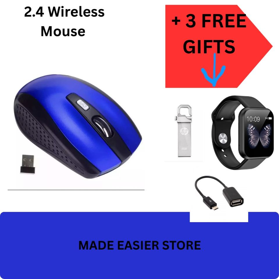 Wireless Mouse - Wireless Mouse for Laptop, 2.4GHz Wireless Mouse with USB Receiver, Ergonomic Mouse with 1600 DPI Optical Resolution, Compatible with Computer & Chromebook+free gifts