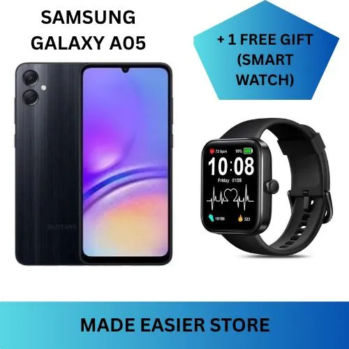 LIMITED DISCOUNT !!!! BRAND NEW Samsung Galaxy A05, 6.7", 90HZ, 4GB RAM + 64GB ROM, 50MP, 5000mAh COMES WITH FREE GIFTS (SMART WATCH) FOR YOU