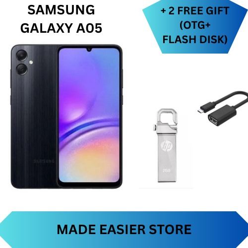 LIMITED DISCOUNT !!!! BRAND NEW Samsung Galaxy A05, 6.7", 90HZ, 4GB RAM + 64GB ROM, 50MP, 5000mAh COMES WITH FREE GIFTS (flash drive + OTG CABLE) FOR YOU