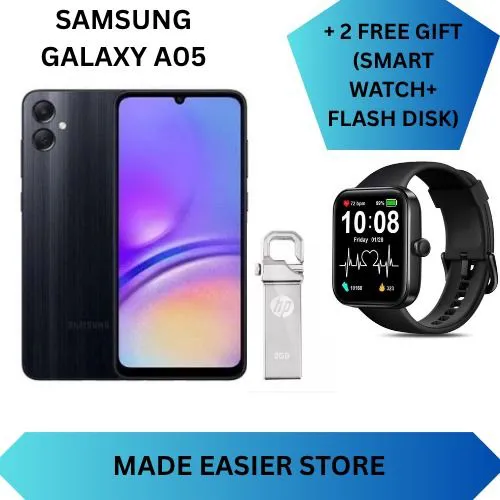 LIMITED DISCOUNT !!!! BRAND NEW Samsung Galaxy A05, 6.7", 90HZ, 4GB RAM + 64GB ROM, 50MP, 5000mAh COMES WITH FREE GIFTS (flash drive + smartwatch) FOR YOU