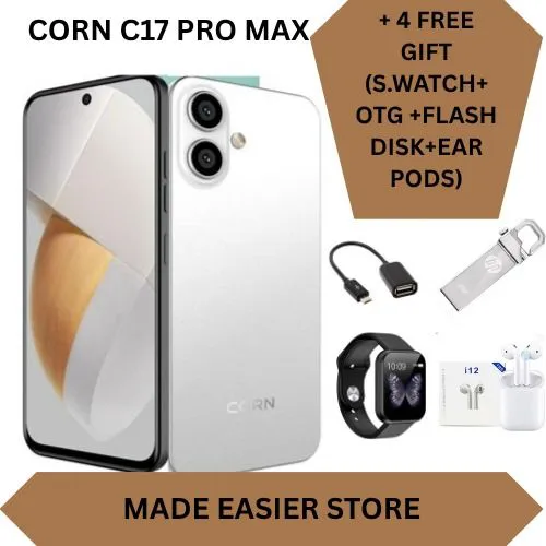[Latest Deals ] CORN C17 MAX 64GB Storage + 5GB (2+3)GB Extended Ram 6.67'' HD Hole screen 5000mAh Battery 3G network 13MP ultra camera 8MP camera Dual speaker side-fingerprint smartphone + FREE GIFTS