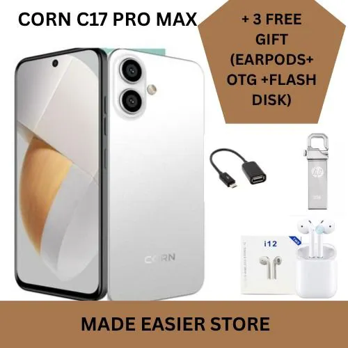 [Latest Deals ] CORN C17 MAX 64GB Storage + 5GB (2+3)GB Extended Ram 6.67'' HD Hole screen 5000mAh Battery 3G network 13MP ultra camera 8MP camera Dual speaker side-fingerprint smartphone + FREE GIFTS