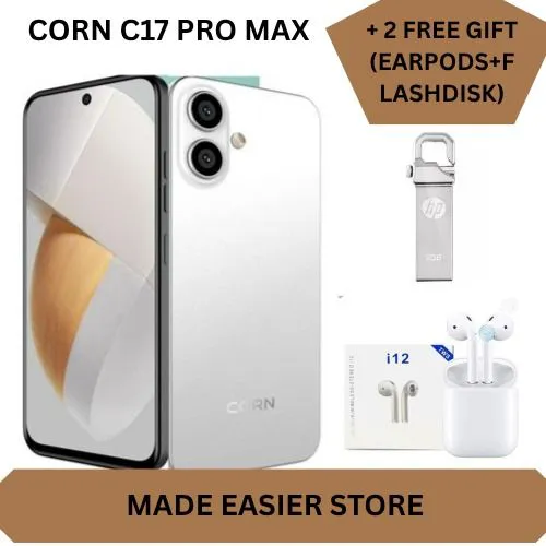 [Latest Deals ] CORN C17 MAX 64GB Storage + 5GB (2+3)GB Extended Ram 6.67'' HD Hole screen 5000mAh Battery 3G network 13MP ultra camera 8MP camera Dual speaker side-fingerprint smartphone + FREE GIFTS