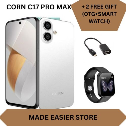 [Latest Deals ] CORN C17 MAX 64GB Storage + 5GB (2+3)GB Extended Ram 6.67'' HD Hole screen 5000mAh Battery 3G network 13MP ultra camera 8MP camera Dual speaker side-fingerprint smartphone + FREE GIFTS