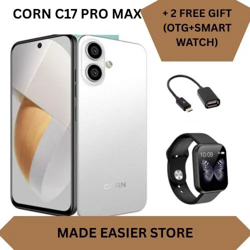 [Latest Deals ] CORN C17 MAX 64GB Storage + 5GB (2+3)GB Extended Ram 6.67'' HD Hole screen 5000mAh Battery 3G network 13MP ultra camera 8MP camera Dual speaker side-fingerprint smartphone + FREE GIFTS