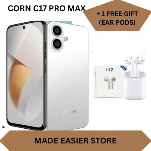 [Latest Deals ] CORN C17 MAX 64GB Storage + 5GB (2+3)GB Extended Ram 6.67'' HD Hole screen 5000mAh Battery 3G network 13MP ultra camera 8MP camera Dual speaker side-fingerprint smartphone + FREE GIFTS