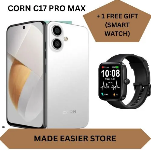 [Latest Deals ] CORN C17 MAX 64GB Storage + 5GB (2+3)GB Extended Ram 6.67'' HD Hole screen 5000mAh Battery 3G network 13MP ultra camera 8MP camera Dual speaker side-fingerprint smartphone + FREE GIFTS