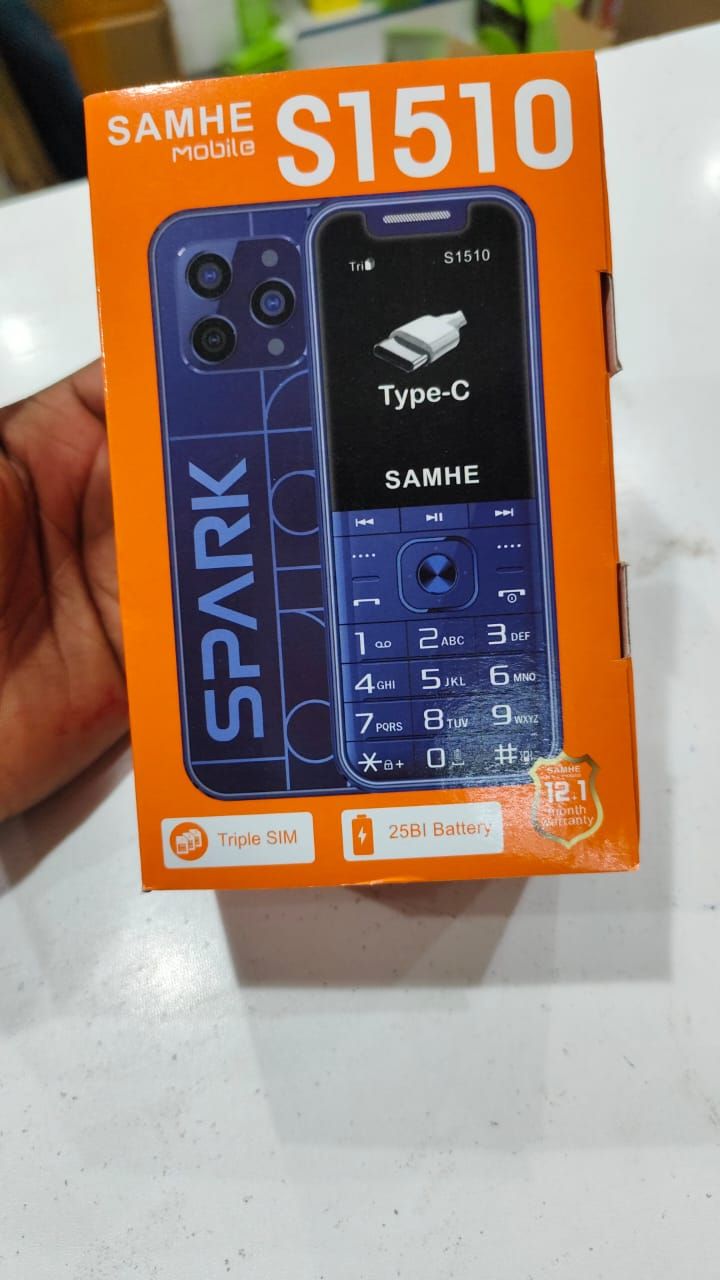 SAMHE S1510 TYPE C ,Triple SIM Feature Phone 1.77`` SCREEN DISPLAY with Torch Light, 2500mAh Battery, Wireless FM, Palmchat, Operamini, Camera & BT USB Ports Kabambe, Katululu