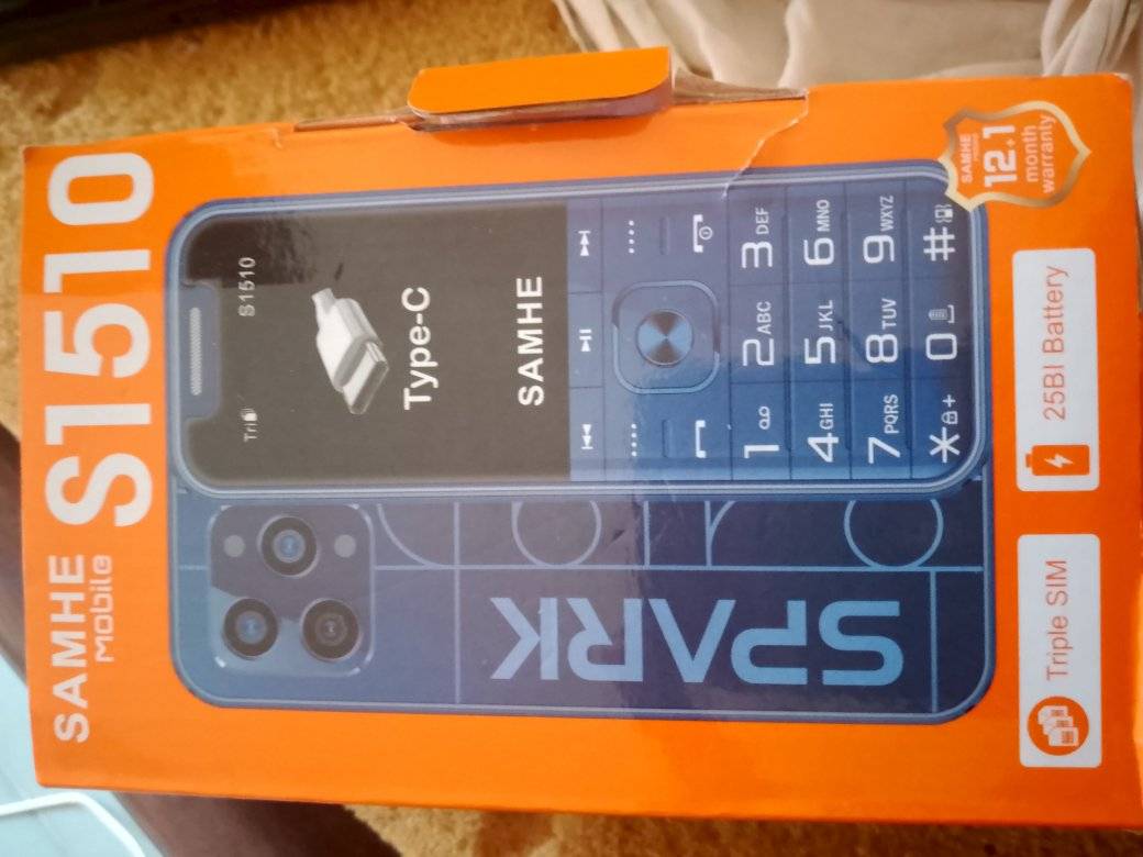 SAMHE S1510 TYPE C ,Triple SIM Feature Phone 1.77`` SCREEN DISPLAY with Torch Light, 2500mAh Battery, Wireless FM, Palmchat, Operamini, Camera & BT USB Ports Kabambe, Katululu