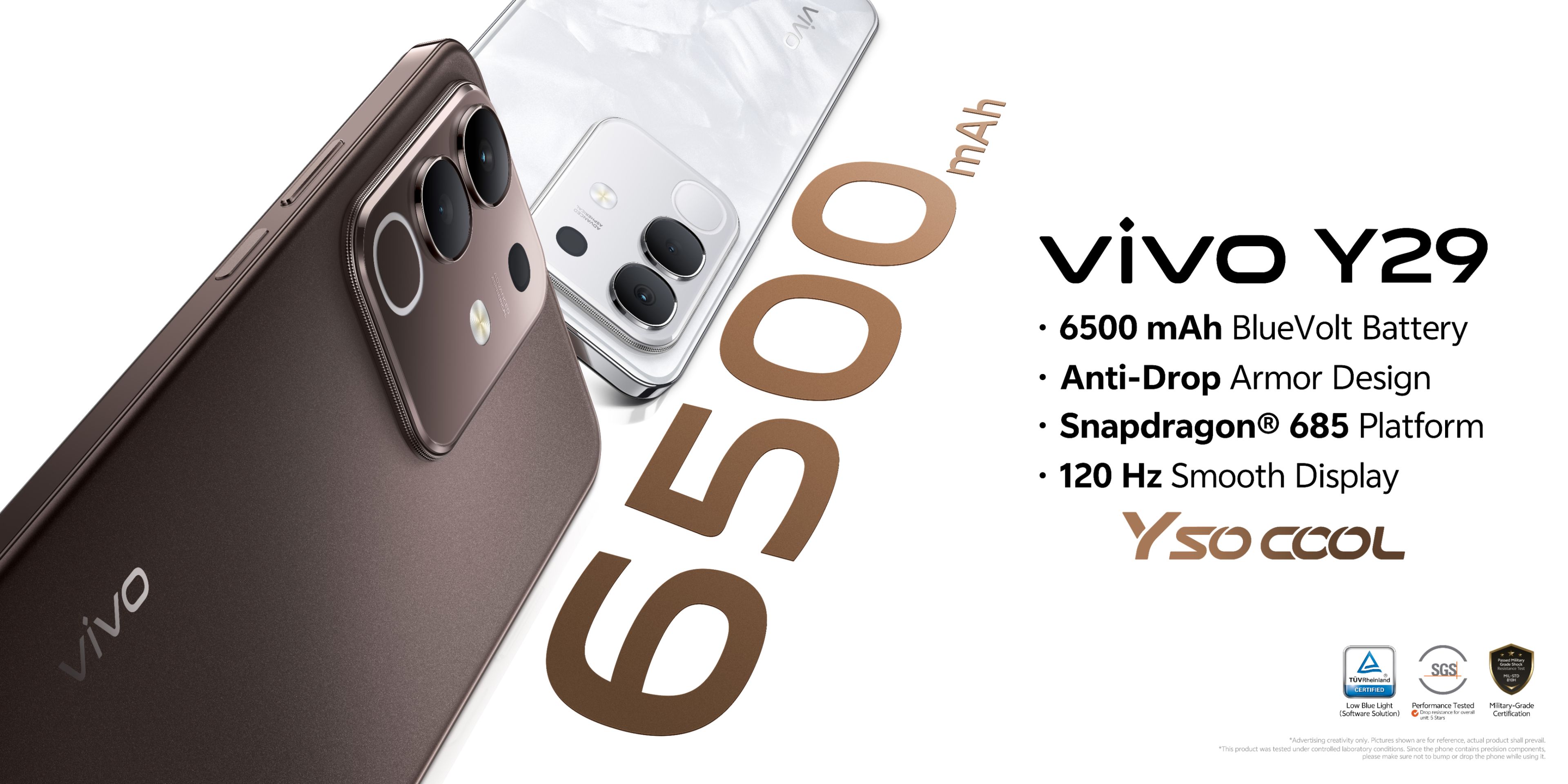Vivo Y29 DISPLAY 6.68 INCHES 8GB RAM +128GB ROM 6500MAH BATTERY+ 44W FLASH CHARGE DUAL SIM REAR CAMERA 50mp FRONT CAMERA 8mp ANDROID 14 PHONE SMARTPHONE