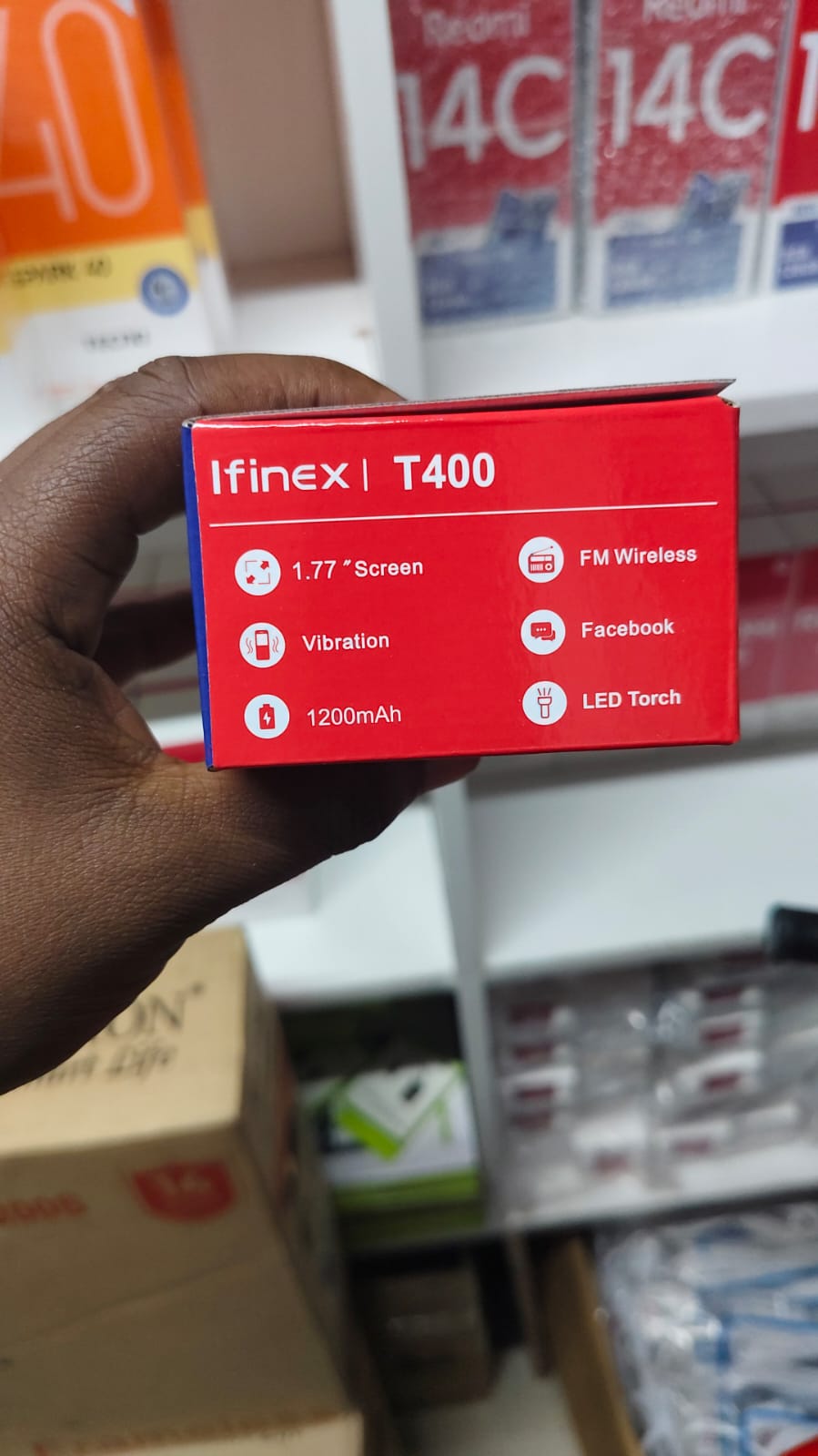 Ifinex T400 TRIPLE SIM CARD FEATURE PHONE WITH Bluetooth /Wireless FM/SD Slot kabambe/katululu/mulika mwizi/button feature phone