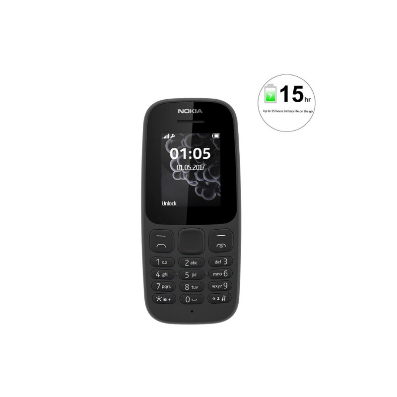 Nokia 105 Original Nokia Phone 800 mAh 1.77`` Dual SIM Cards Unlocked Cheap Durable Old Phone Classic Feature phone kabambe/ Featured phone katululu