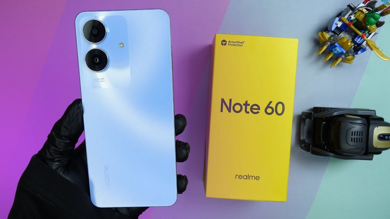 New Arrival Realme Note 60 128GB ROM +8(4+4)GB RAM 6.74" 90Hz 32MP AI Camera IP64 Dust Water Proof 5000mAh Ultra Slim Android 14 Dual SIM Smart Phones Side Fingerprint phone