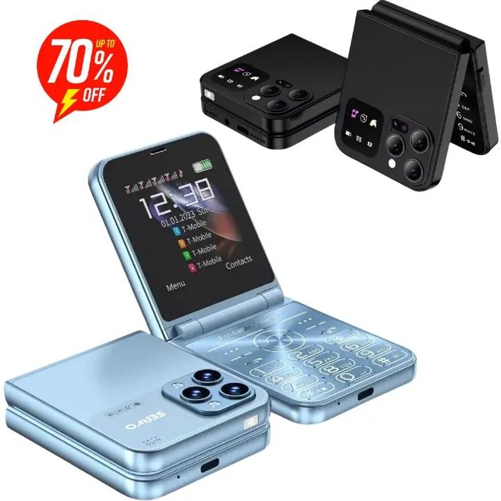 Oking A50 Pro Flip Phone, 2.6" (Dual SIM), Wireless FM -Type C charger feature smart touch button kabambe katululu phone