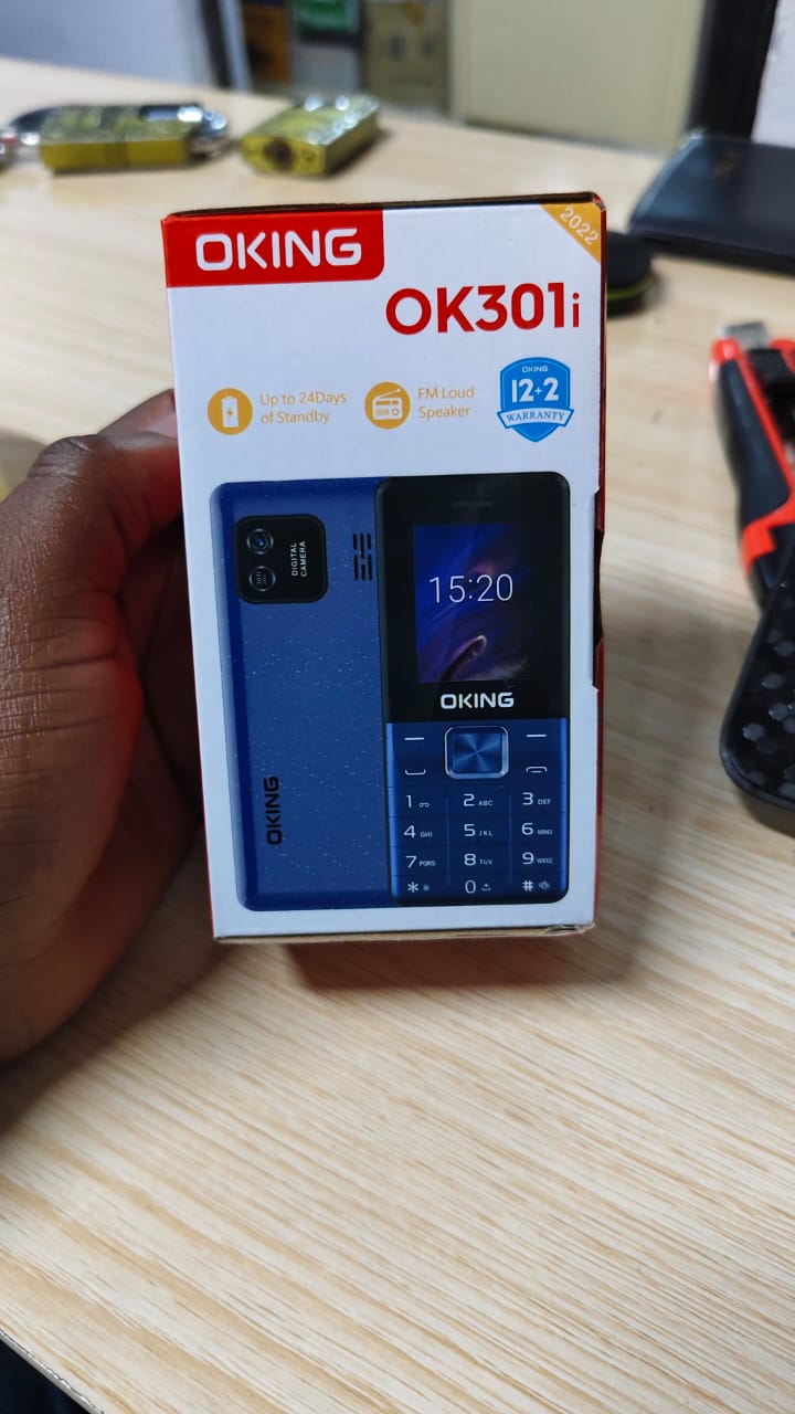 Durable OKING K301i Kabambe Feature Phone with Long Battery, Loud FM Speaker, Dual SIM, Torch, Camera, and Expandable Storage Support