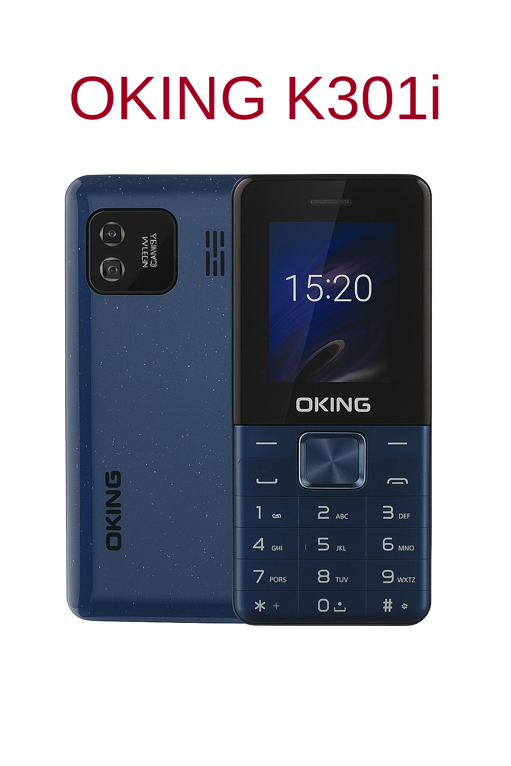 Durable OKING K301i Kabambe Feature Phone with Long Battery, Loud FM Speaker, Dual SIM, Torch, Camera, and Expandable Storage Support