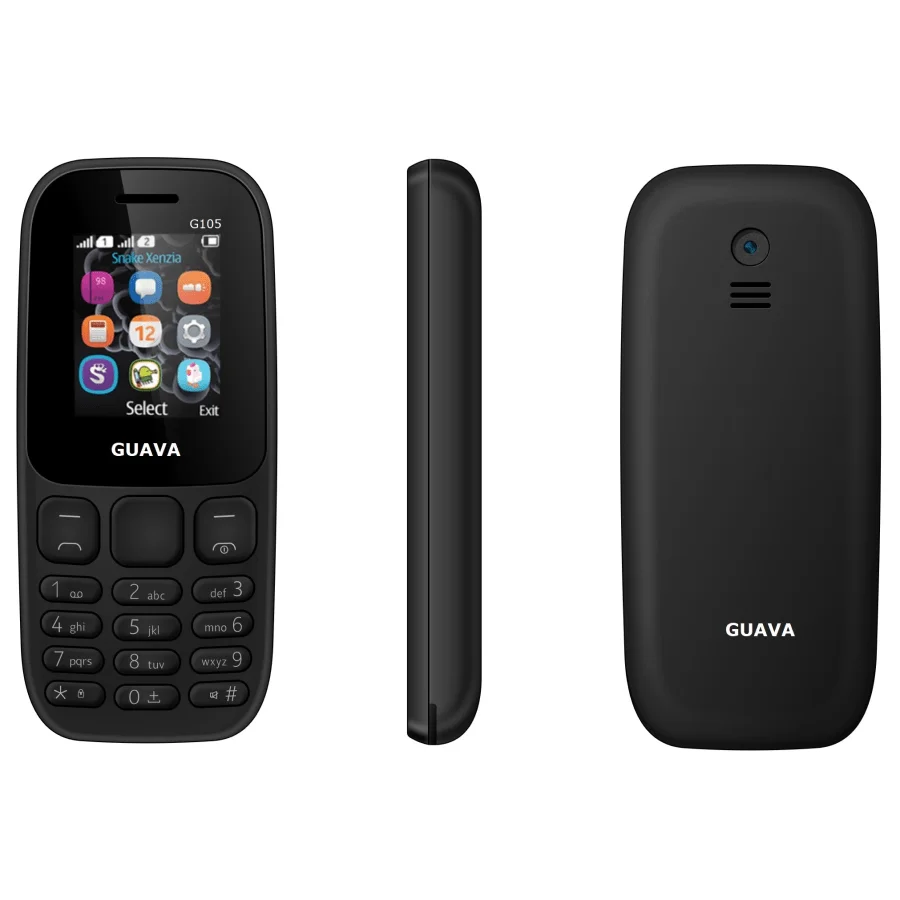 GUAVA G105 AFFORDABLE FEATURE PHONE/KABAMBE/KATULULU/MULIKA MWIZI PHONE 1000MAH BATTERY 1.8-INCH SCREEN DISPLAY DUAL SIM BLUETOOTH, FM WIRELESS MP3 FEATURED PHONE
