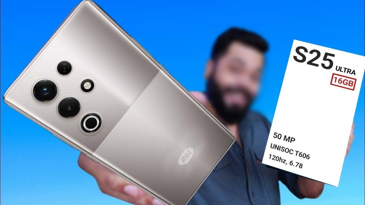 [Brand New] Itel S25 Ultra 256GB ROM+16GB(8 +8GB) RAM 50MP+32MP Camera 6.78" 120Hz AMOLED Display 5000mAh Battery Android Smart Phone IP64 Dust/Water Resistant RGB Ring Notifications Light SMART PHONE