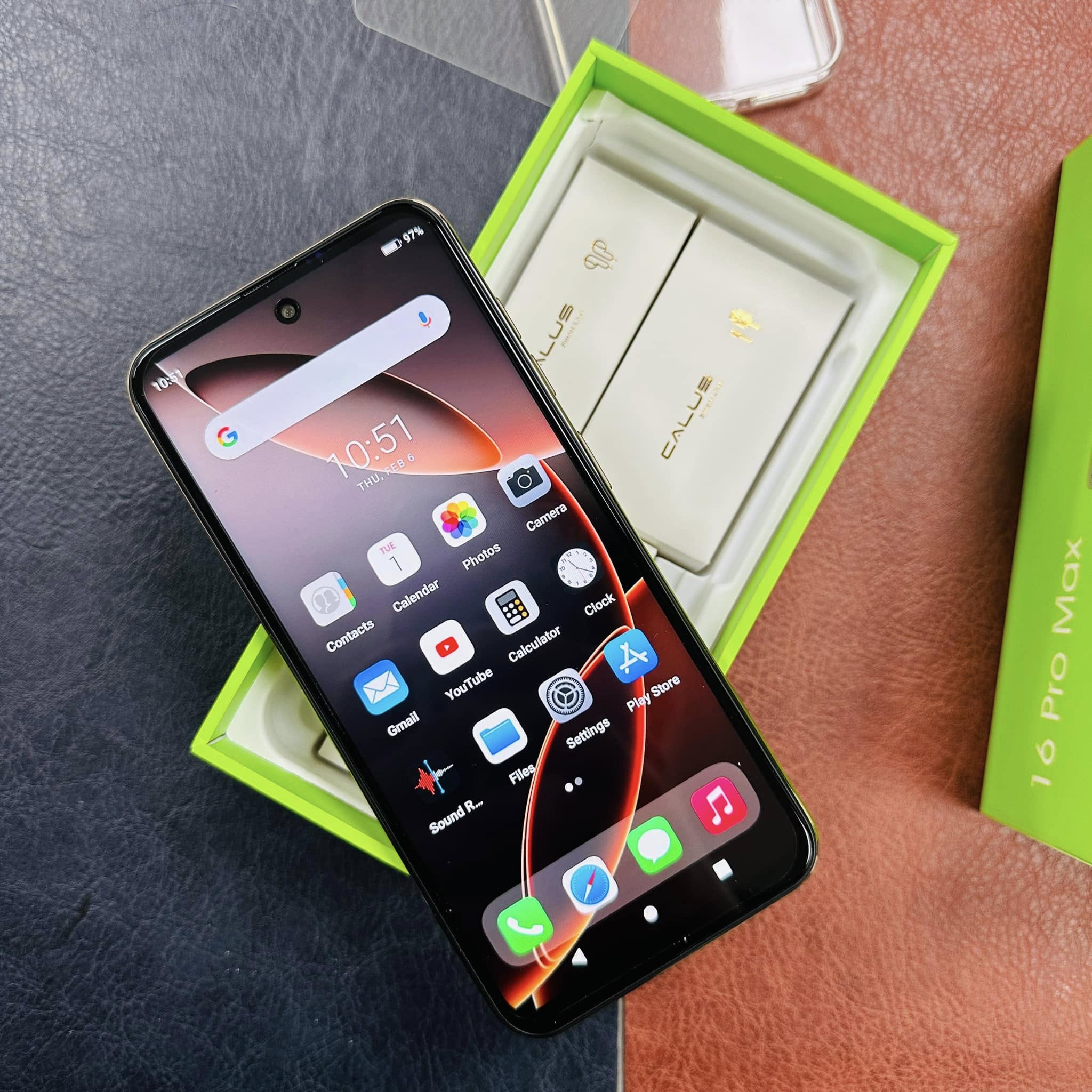 Calus 16 Pro Max Android 14 smartphone 128gb Rom + 8gb Ram 6.6 inches IPS LCD screen display 5200mAh battery capacity OCTA-CORE Processor 26mp dual main camera+ 13mp selfie android smartphone