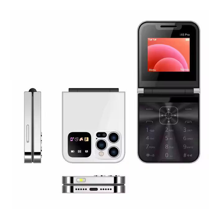 A50 Pro Flip Phone, 2.4" Screen Foldable Mobile Phones Dual SIM Card GSM Electric Torch Automatic Call Recording, Wireless FM -Type C 1350mAh battery feature smart touch button kabambe katululu phone