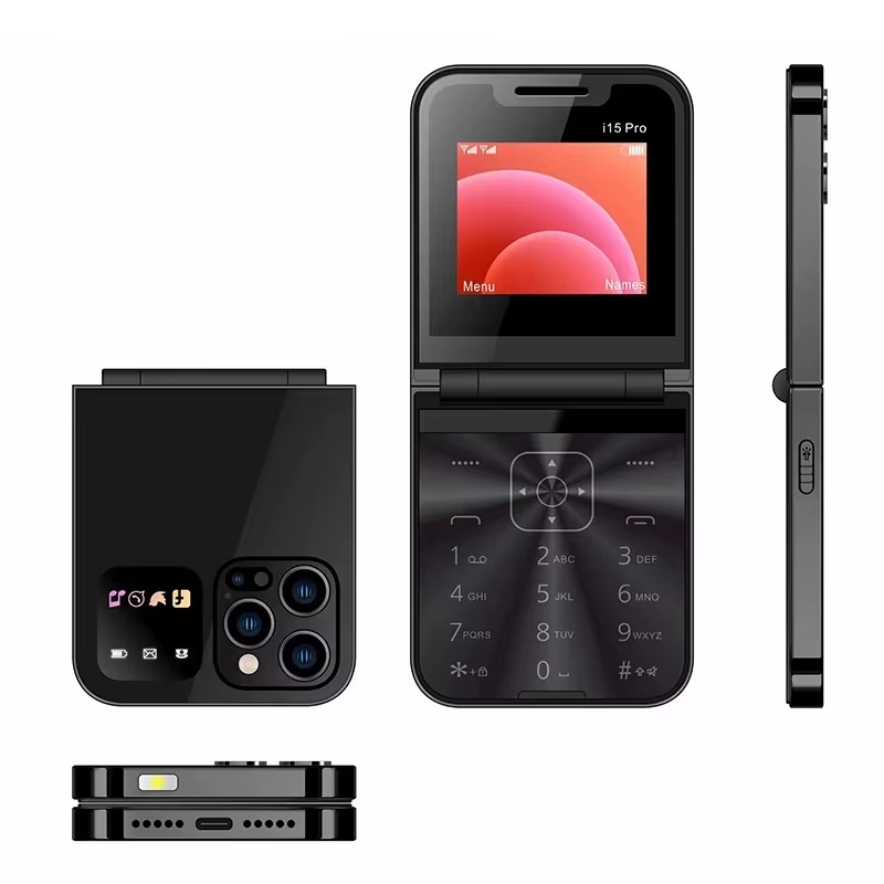 A50 Pro Flip Phone, 2.4" Screen Foldable Mobile Phones Dual SIM Card GSM Electric Torch Automatic Call Recording, Wireless FM -Type C 1350mAh battery feature smart touch button kabambe katululu phone