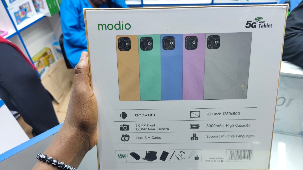 Modio M37 Tablet PC 5G WIFI 12GB RAM 512GB ROM Storage 10.1 Inches In-Cell Display, Dual Sim, Dual Cameras, Wireless Keyboard And Mouse, Flip Case Cover TABLET!!!